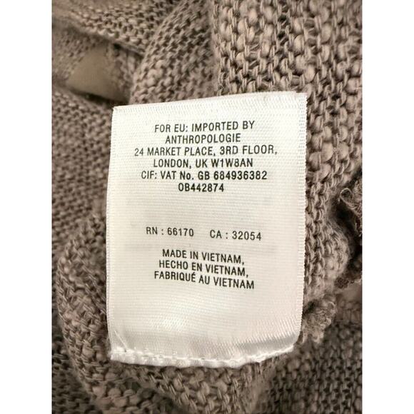 VTG Y2K Deletta Anthropologie Taupe Knit Frayed Trim Sheer Hi-Low - Picture 8 of 11